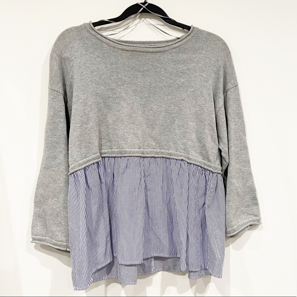 Moon & Madison | Pinstripe Babydoll Tee